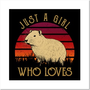 Capybara Cuteness Tee Just A Girl Who Loves Capybara Animal Lovers Posters and Art